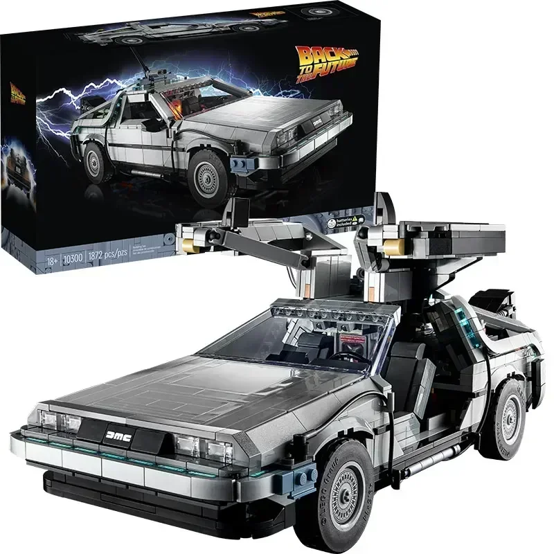 10300-DeLorean-Back-to-the-Future-Time-DMC-12-Machine-Sport-Car-Building-Blocks-Fit-Bricks 10300 Icons DeLorean Back to the Future Time Machine - Image 1