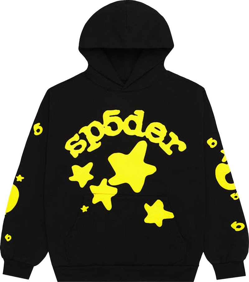 1365530_01.jpg Sp5der Beluga Hoodie Onyx/Yellow - Image 1