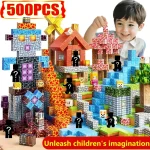 Minecraft Magnetic Blocks with Figures – STEM Montessori Building Toy Set (10pcs–500pcs)