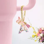 Letter Charm Accessories for Tumbler with Handle | Cute Initial Keychain Charm with Butterfly for Stanley Cup - Image 3