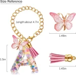 Letter Charm Accessories for Tumbler with Handle | Cute Initial Keychain Charm with Butterfly for Stanley Cup - Image 5