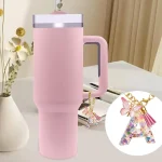 Letter Charm Accessories for Tumbler with Handle | Cute Initial Keychain Charm with Butterfly for Stanley Cup - Image 6