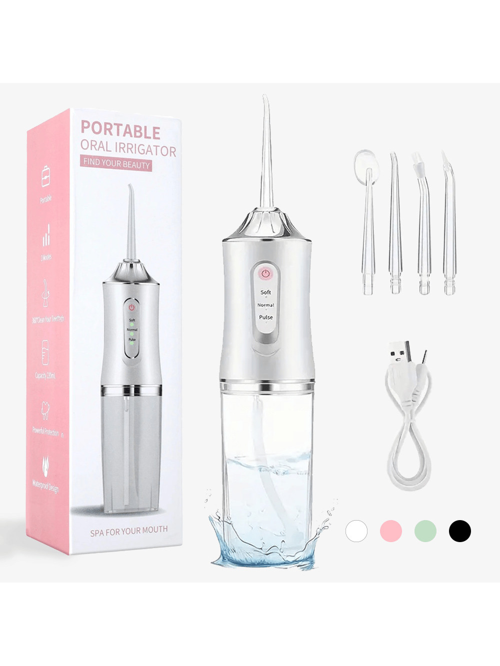 Electric_Water_Flosser_Set_Cordless_Oral_Irrigator_4_Jet_Tips_360_Degree_Rotatable_Nozzle_For_Men_And_Women_Daily_Teeth_Care_And_Gum_Cleaning_Ideal_For_Holiday_Gifts_main_0 Cordless Water Flosser Oral Irrigator Rechargeable Portable Dental Flosser for Braces Teeth Gums - Image 1