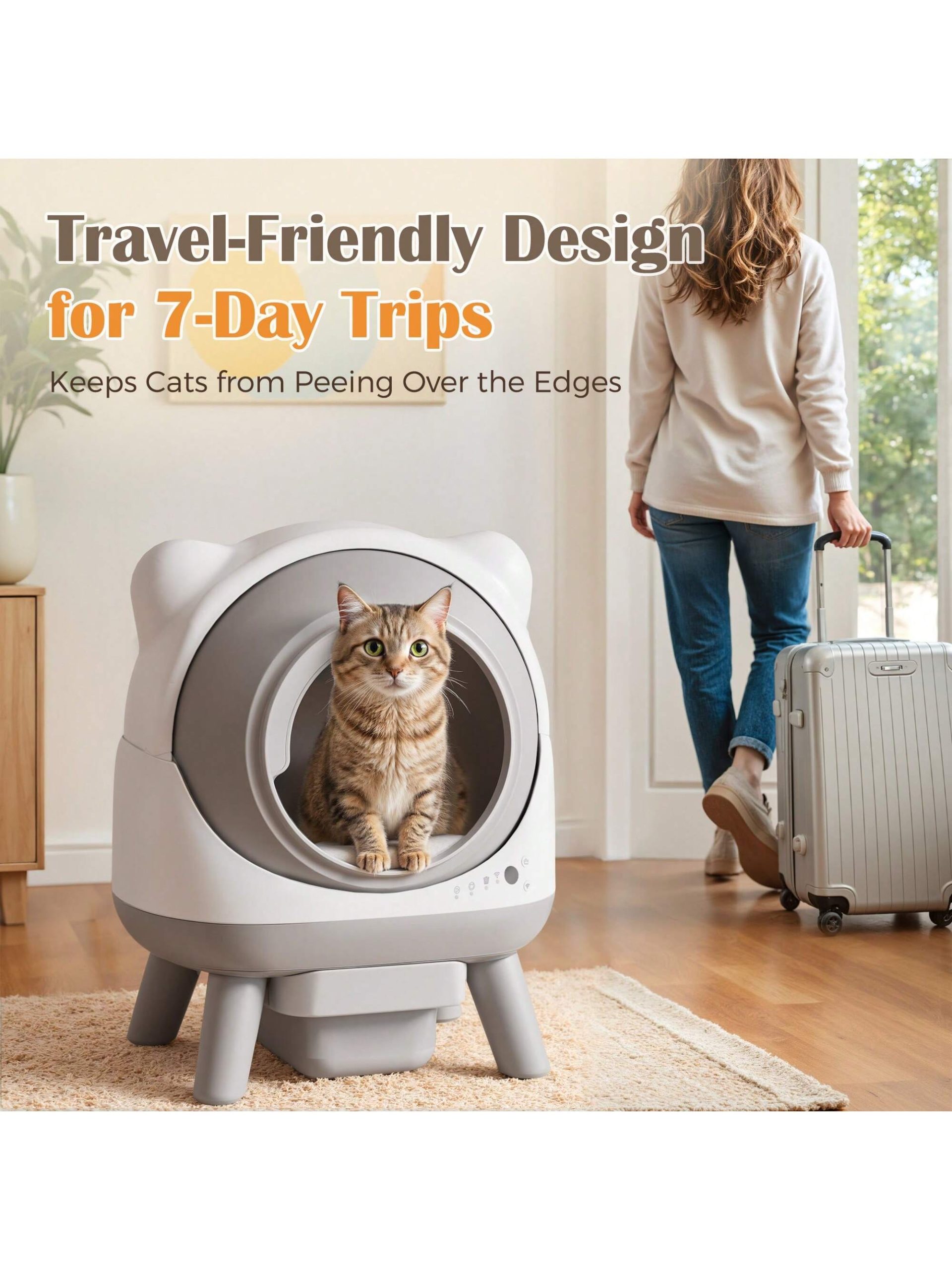 Self-Cleaning Cat Litter Box Automatic Self Scooping Enclosed Odor Control for Multiple Cats Large Capacity - Image 5