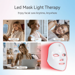 7 Color LED Light Therapy Mask for Face – Red Light Anti Aging, Acne Treatment, Rechargeable Facial Skin Care Device for Glowing Skin - Image 6